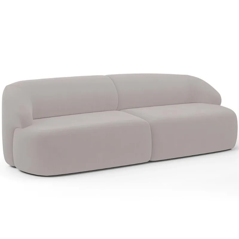 Sofá 3 Lugares Curvo Orgânico Para Sala Living 250cm Barolo L06 Veludo Grafite - Lyam Decor - Lyam Decor