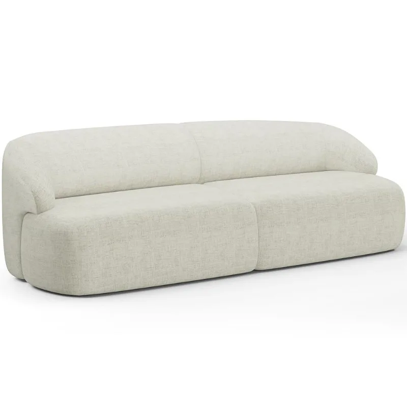 Sofá 4 Lugares Curvo Orgânico Para Sala Living 280cm Barolo L06 Linho Cru - Lyam Decor - Lyam Decor