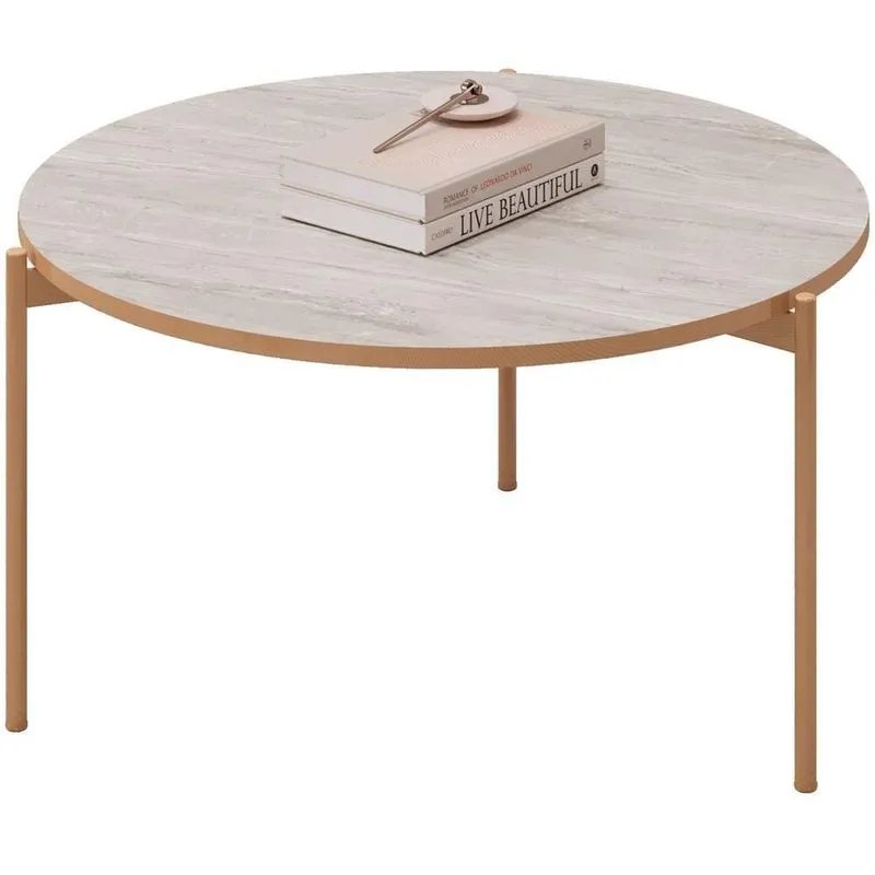 Mesa De Centro Decorativa Industrial Ellie D05 Quartzo