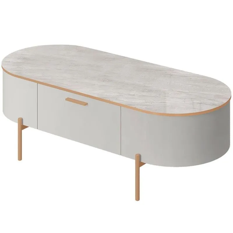 Mesa De Centro Decorativa Orgânico Giverny D05 Bali Quartzo