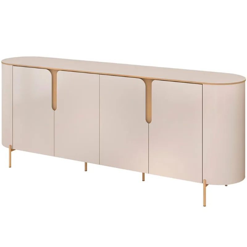 Aparador Buffet Para Sala de Jantar 4 Portas Orgânico Lia D05 Off White - Lyam Decor - Lyam Decor