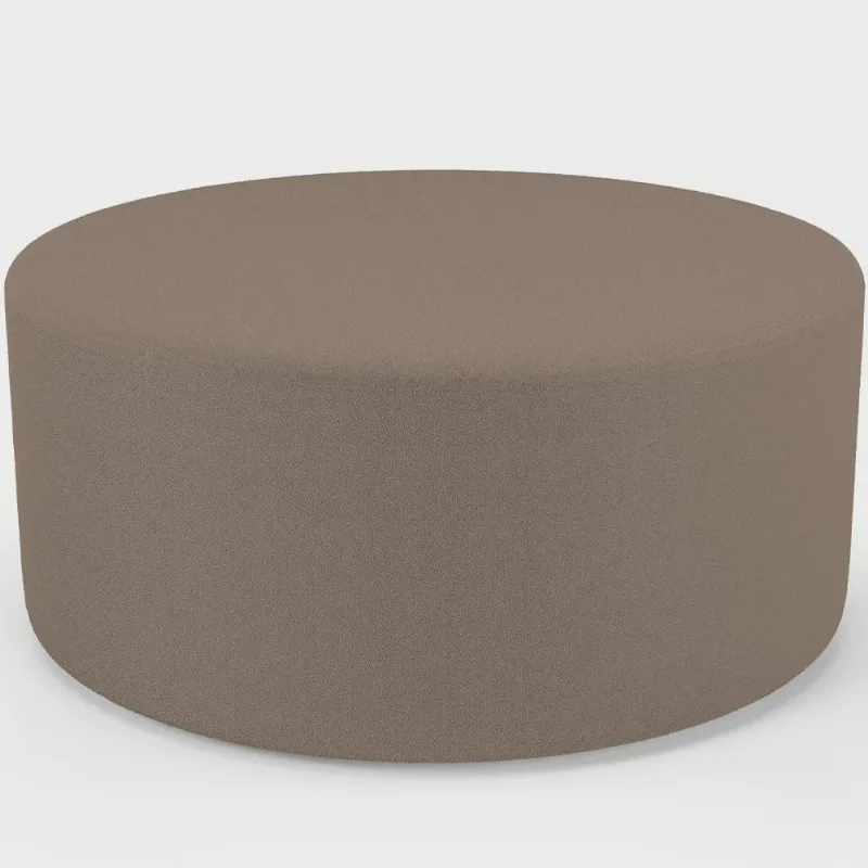 Puff Redondo Orgânico para Living 90cm Lola W01 Bouclê Bege - Lyam Decor