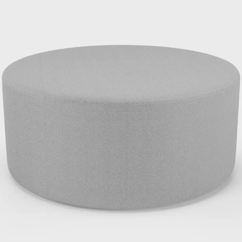 Puff Redondo Orgânico para Living 90cm Lola W01 Bouclê Cinza - Lyam Decor