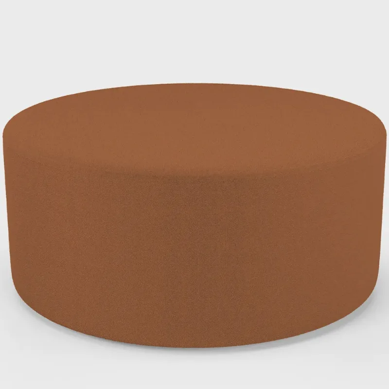 Puff Redondo Orgânico para Living 90cm Lola W01 Bouclê Terracota - Lyam Decor