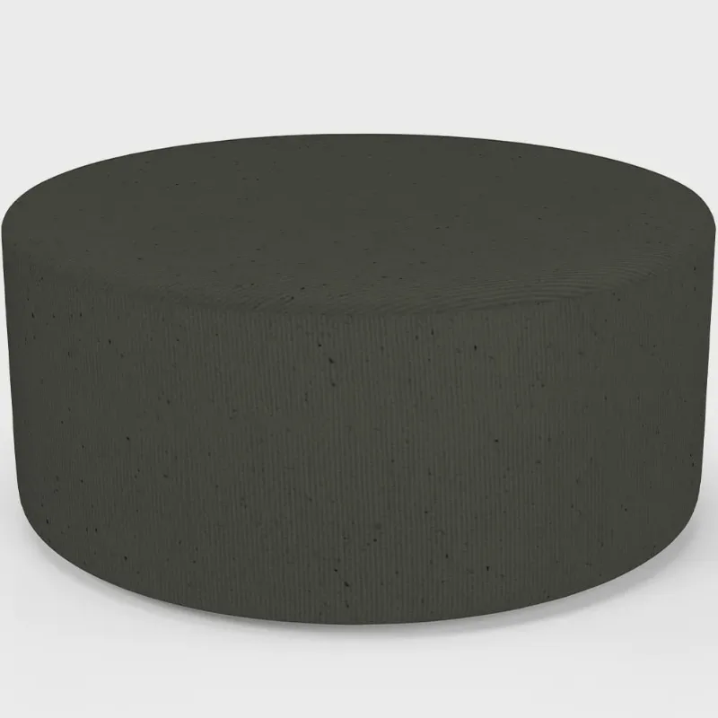 Puff Redondo Orgânico para Living 90cm Lola W01 Linho Verde Musgo - Lyam Decor