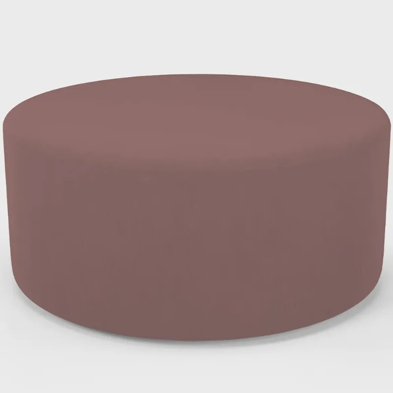 Puff Redondo Orgânico para Living 90cm Lola W01 Suede Rosê - Lyam Decor