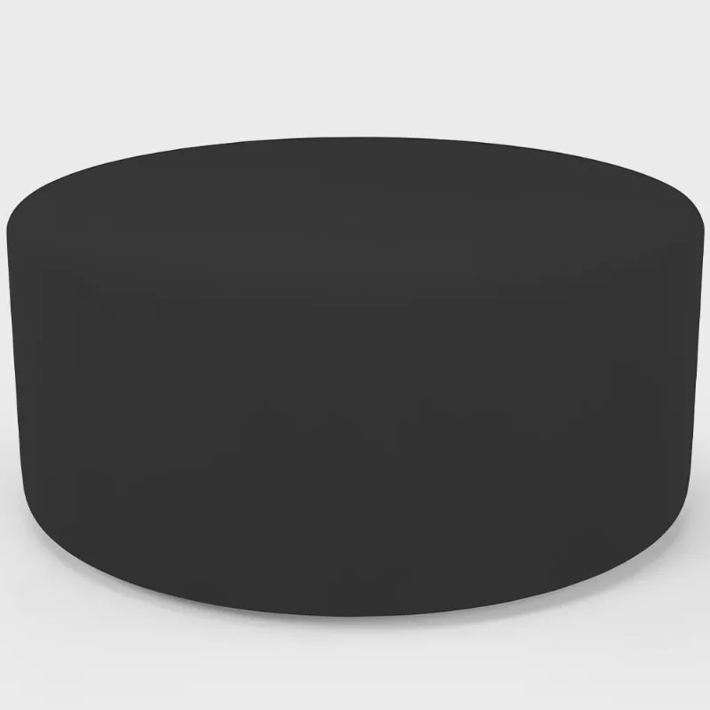 Puff Redondo Orgânico para Living 90cm Lola W01 Suede Preto - Lyam Decor