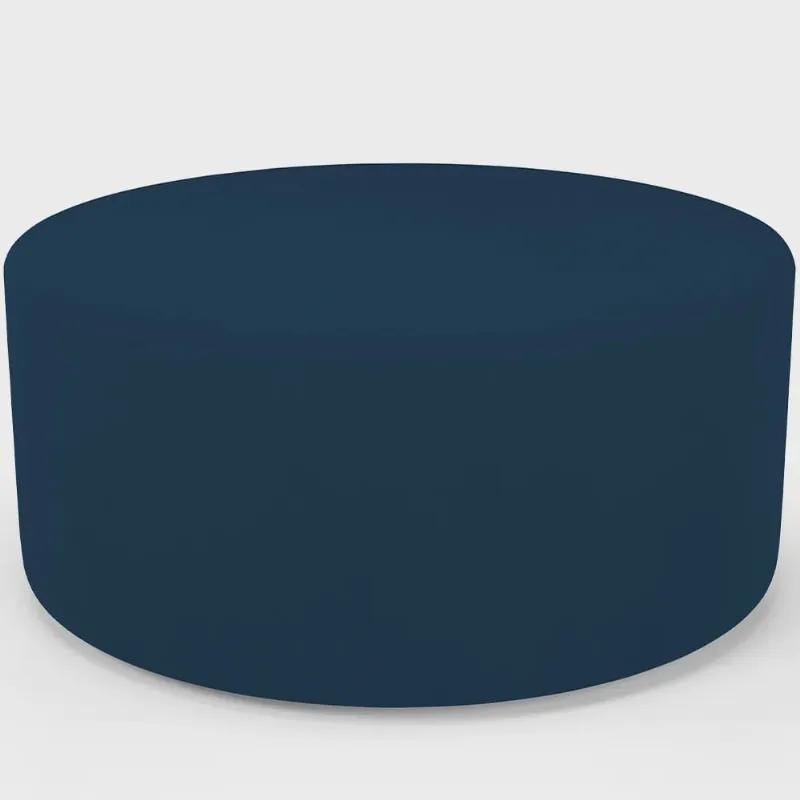 Puff Redondo Orgânico para Living 90cm Lola W01 Suede Azul Marinho - Lyam Decor