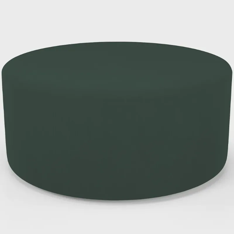 Puff Redondo Orgânico para Living 90cm Lola W01 Suede Verde Musgo - Lyam Decor