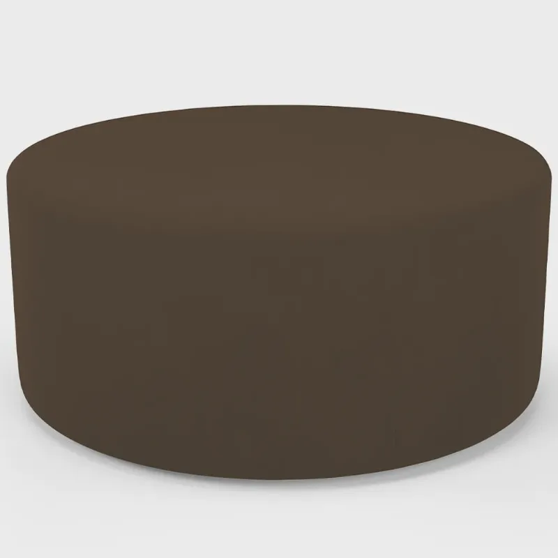 Puff Redondo Orgânico para Living 90cm Lola W01 Suede Marrom - Lyam Decor