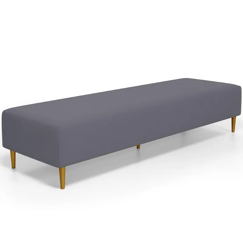 Puff Decorativo Sala de Estar Bali W01 Pés Palito 170x60cm Suede Cinza - Lyam Decor - Lyam Decor