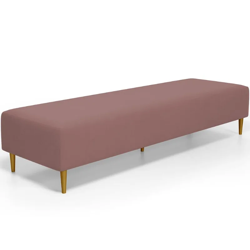 Puff Decorativo Sala de Estar Bali W01 Pés Palito 170x60cm Suede Rosê - Lyam Decor - Lyam Decor