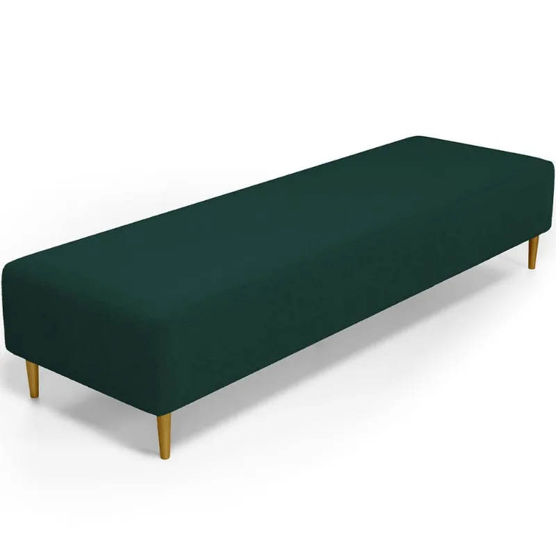 Puff Decorativo Sala de Estar Bali W01 Pés Palito 190x60cm Bouclê Verde - Lyam Decor - Lyam Decor