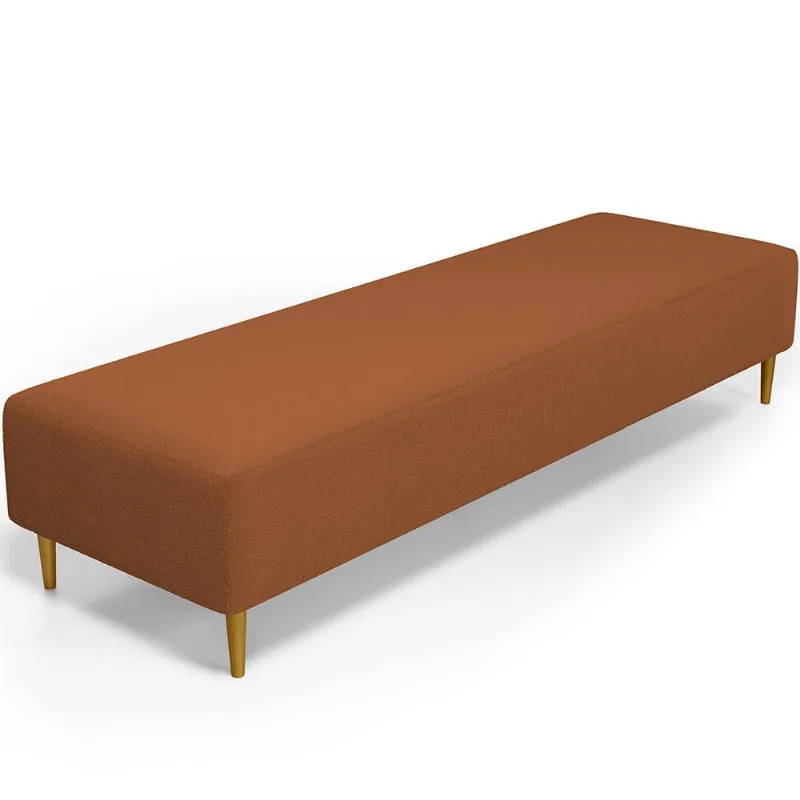 Puff Decorativo Sala de Estar Bali W01 Pés Palito 190x60cm Bouclê Terracota - Lyam Decor - Lyam Decor