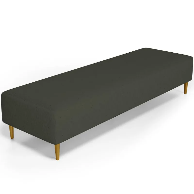Puff Decorativo Sala de Estar Bali W01 Pés Palito 210x60cm Linho Verde Musgo - Lyam Decor - Lyam Decor