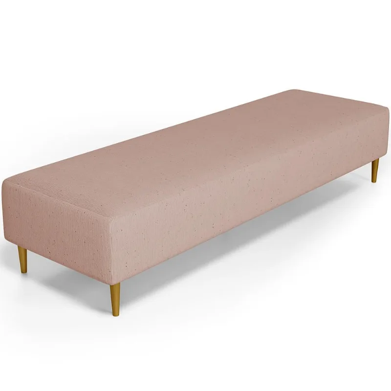 Puff Decorativo Sala de Estar Bali W01 Pés Palito 210x60cm Linho Rosê - Lyam Decor - Lyam Decor