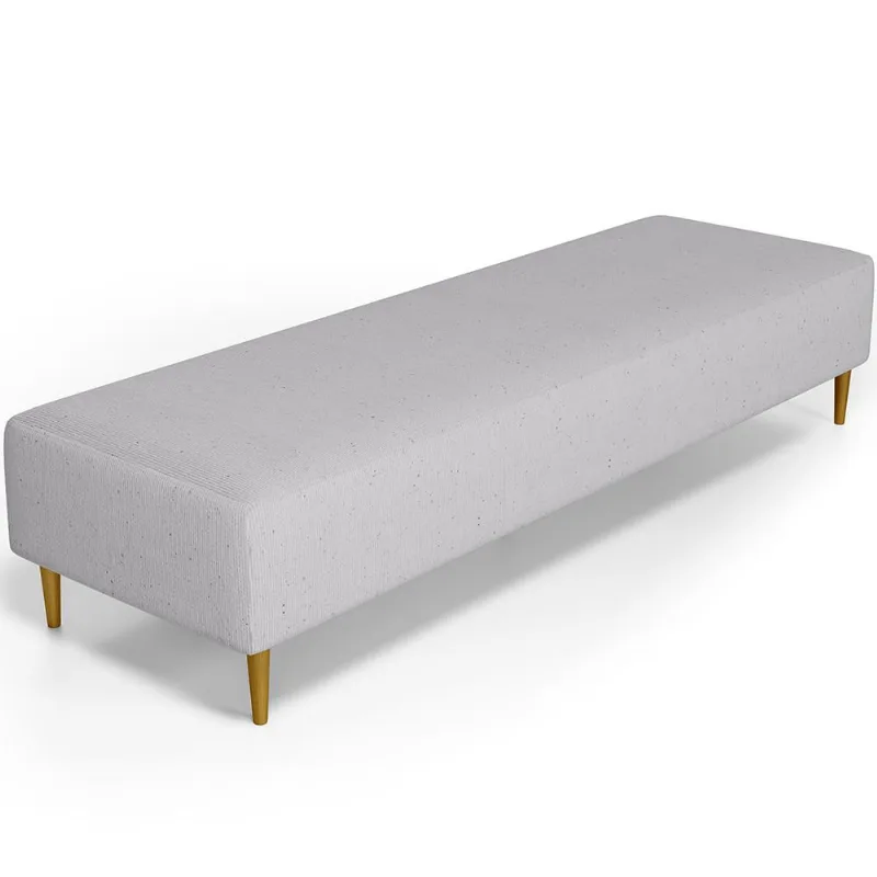 Puff Decorativo Sala de Estar Bali W01 Pés Palito 210x60cm Linho Cinza - Lyam Decor - Lyam Decor