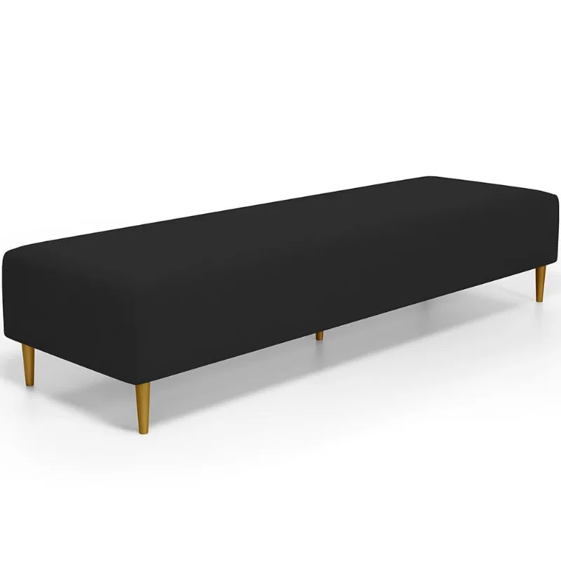 Puff Decorativo Sala de Estar Bali W01 Pés Palito 210x60cm Suede Preto - Lyam Decor - Lyam Decor