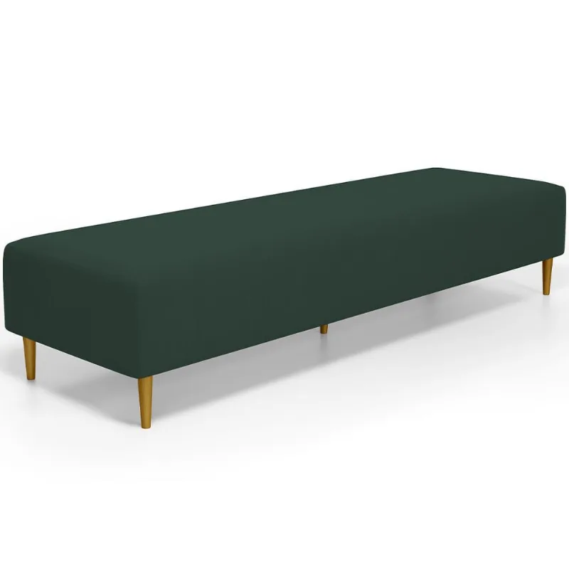 Puff Decorativo Sala de Estar Bali W01 Pés Palito 210x60cm Suede Verde Musgo - Lyam Decor - Lyam Decor