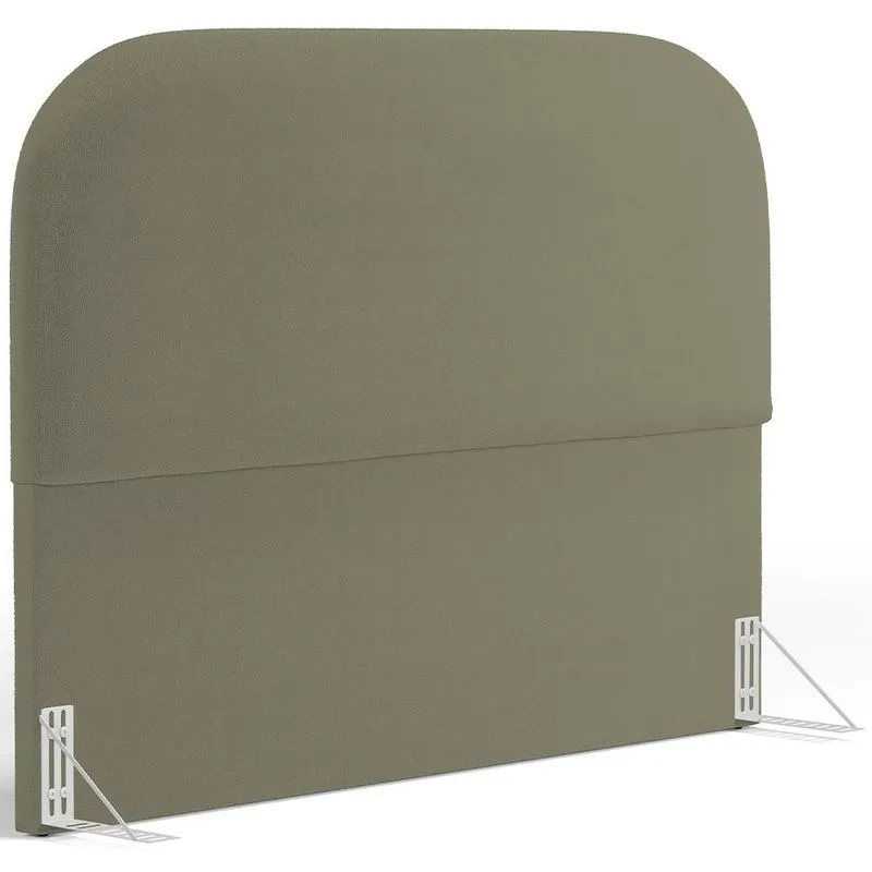 Cabeceira Cama Box Casal 140cm Orgânica Lanna W01 Bouclê Oliva - Lyam Decor
