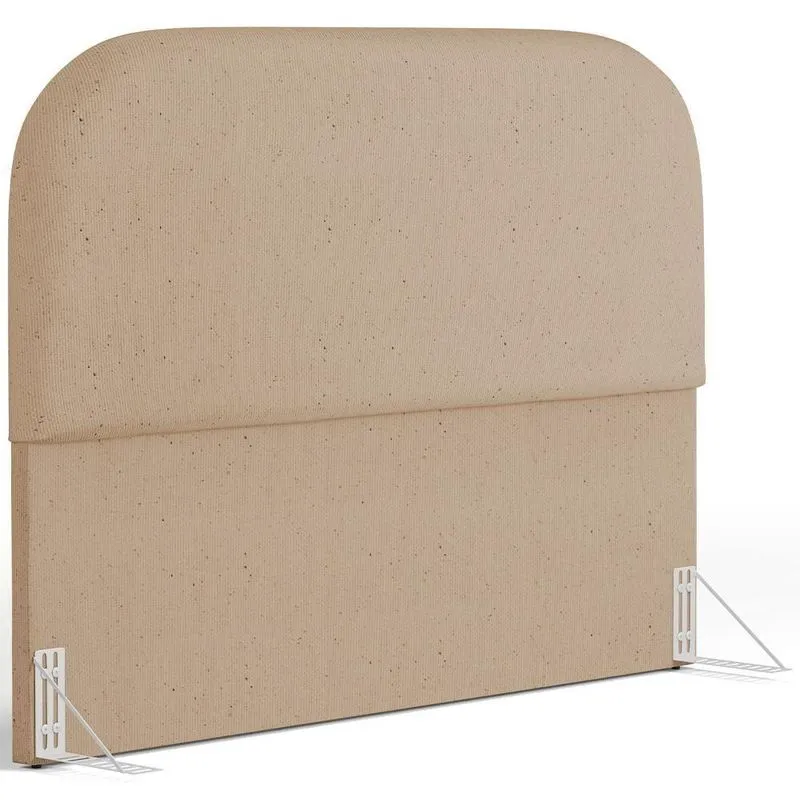 Cabeceira Cama Box Casal 140cm Orgânica Lanna W01 Linho Bege Escuro - Lyam Decor