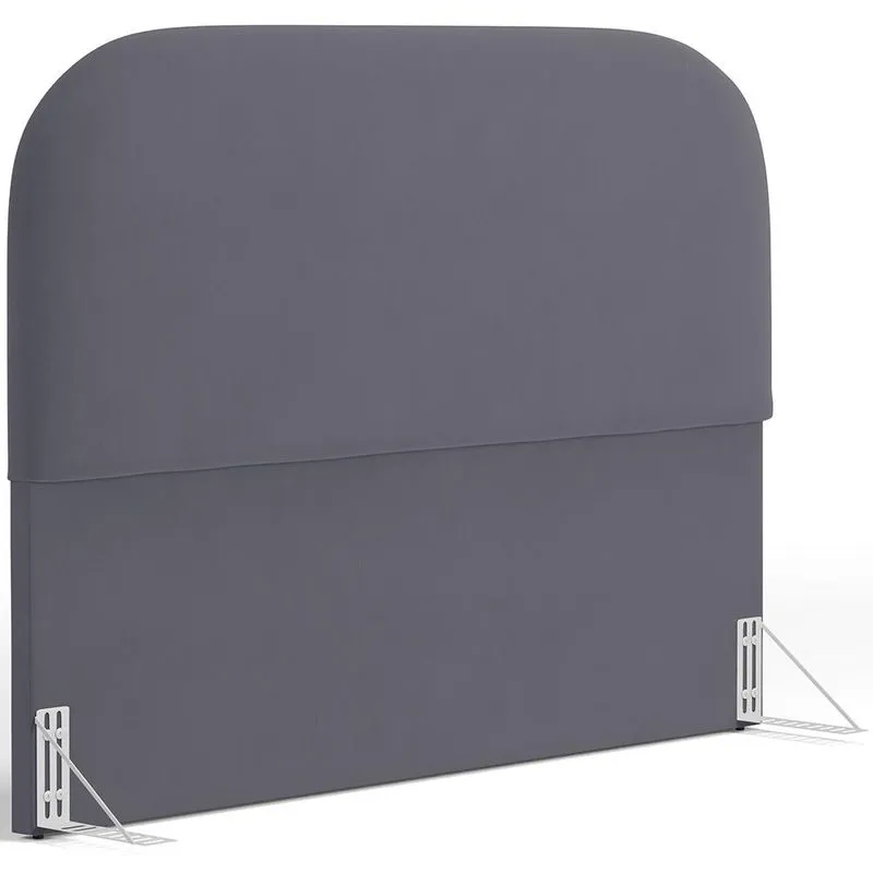 Cabeceira Cama Box Casal 140cm Orgânica Lanna W01 Suede Cinza - Lyam Decor