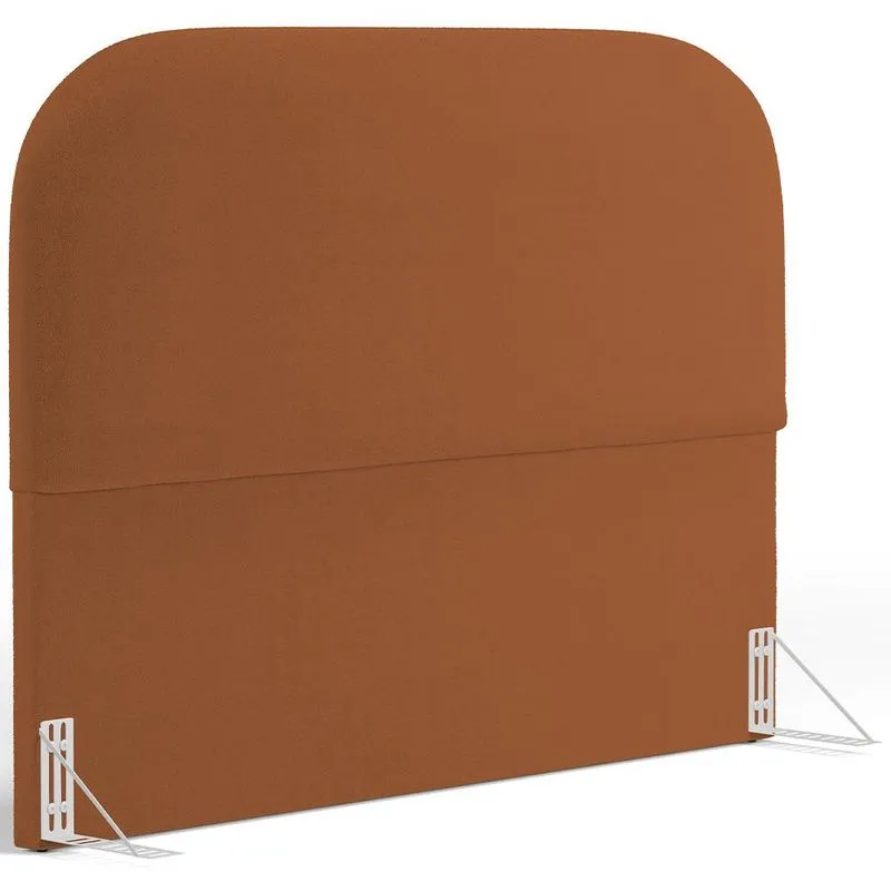 Cabeceira Cama Box Queen 160cm Orgânica Lanna W01 Bouclê Terracota - Lyam Decor