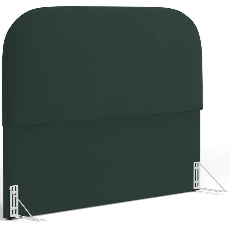Cabeceira Cama Box Queen 160cm Orgânica Lanna W01 Suede Verde Musgo