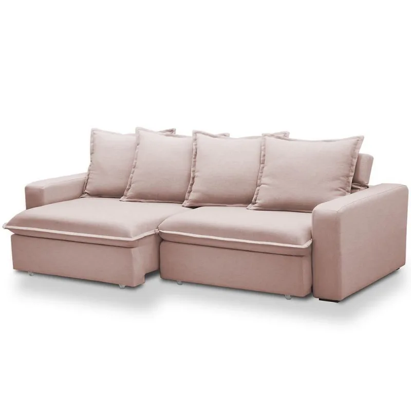 Sofá Retrátil Reclinável Para Sala De Estar Living 195cm Vêneto F04 Veludo Rosê - Lyam Decor