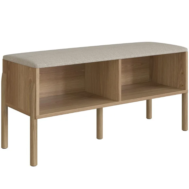 Sapateira Banco Hall De Entrada Pés Madeira Moss A03 Hanover Roble - Lyam Decor - Lyam Decor