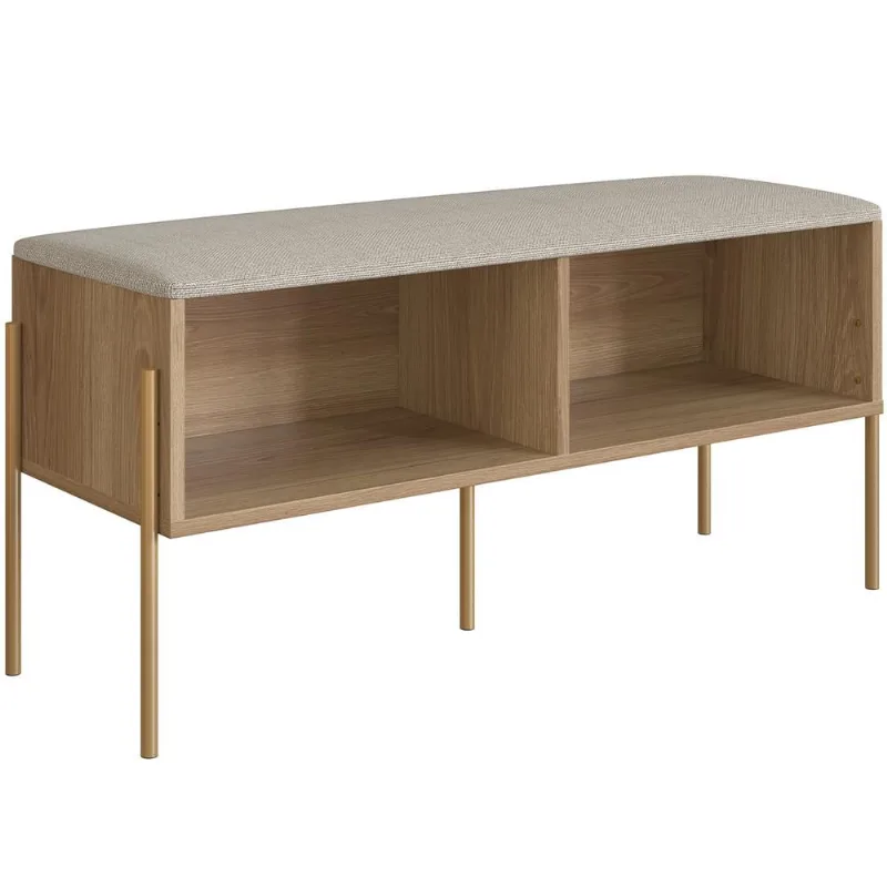 Sapateira Banco Hall De Entrada Industrial Indy A03 Hanover Dourado - Lyam Decor - Lyam Decor