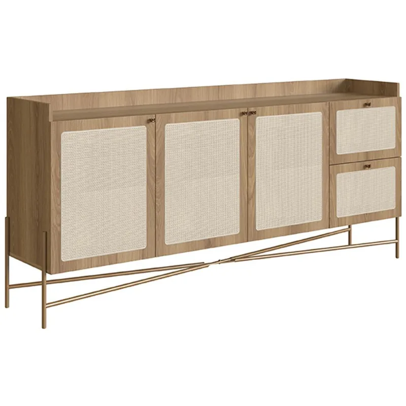 Aparador Buffet Para Sala de Jantar 183cm Industrial Indy A03 Hanover Dourado - Lyam Decor - Lyam Decor