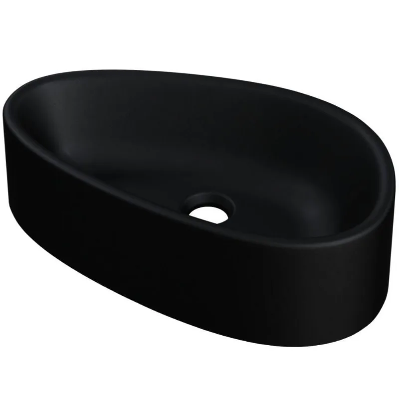 Cuba De Apoio Gota Para Banheiro Lavabo C01 Bg43w Preto Matte Fosca - Lyam