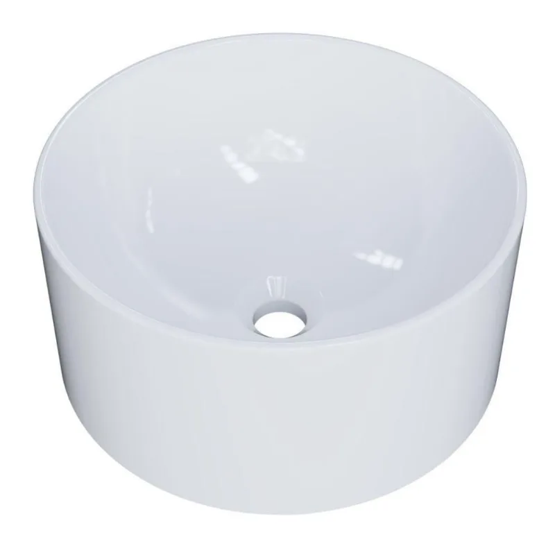 Cuba De Apoio Redonda Para Banheiro Lavabo C01 Bl30w Branco - Lyam