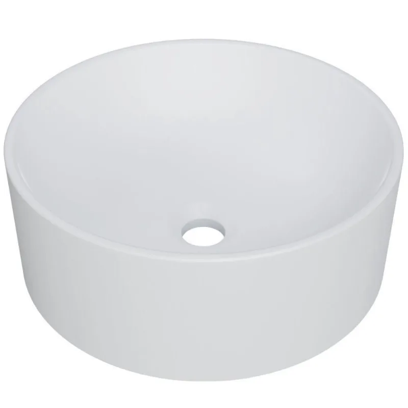 Cuba De Apoio Redonda Para Banheiro Lavabo C01 Bl34w Branca Matte Fosca - Lyam