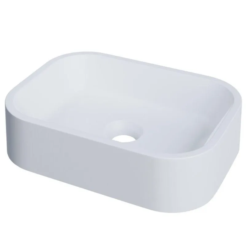 Cuba De Apoio Retangular Para Banheiro Lavabo C01 Br37w Branca Matte Fosca - Lyam
