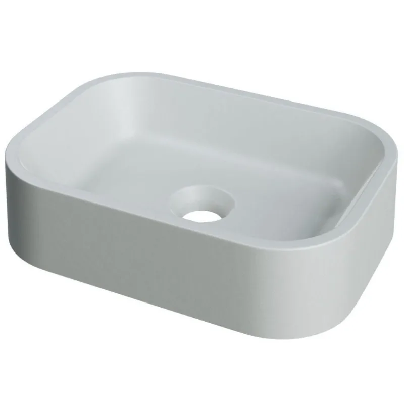 Cuba De Apoio Retangular Para Banheiro Lavabo C01 Br37w Cinza Matte Fosca - Lyam