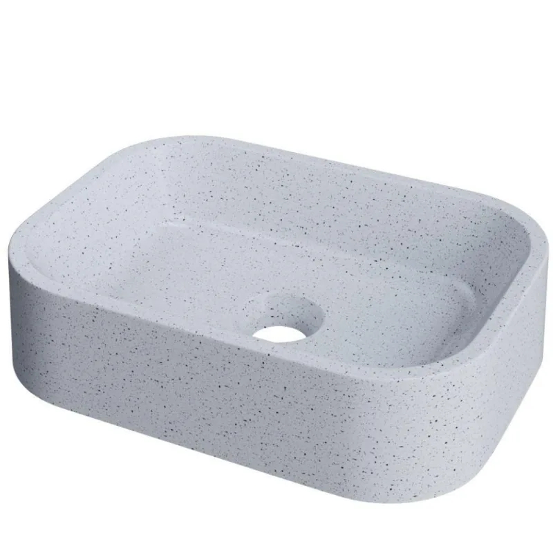 Cuba De Apoio Retangular Para Banheiro Lavabo C01 Br37w Branco Granit Matte - Lyam
