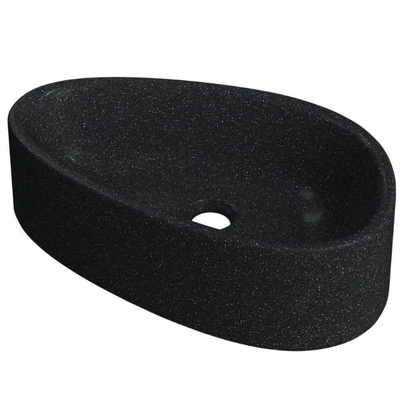 Cuba De Apoio Gota Para Banheiro Lavabo C01 Bg43w Preto Granit Matte - Lyam