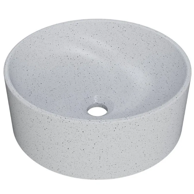 Cuba De Apoio Redonda Para Banheiro Lavabo C01 Bl34w Branco Granit Matte - Lyam