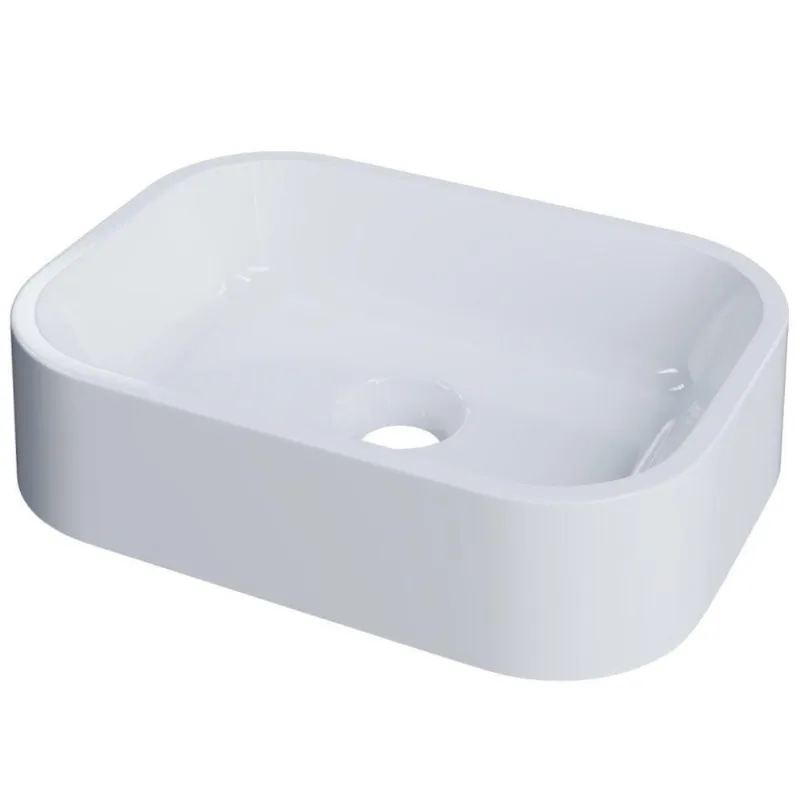 Cuba De Apoio Retangular Para Banheiro Lavabo C01 Br37w Branco - Lyam