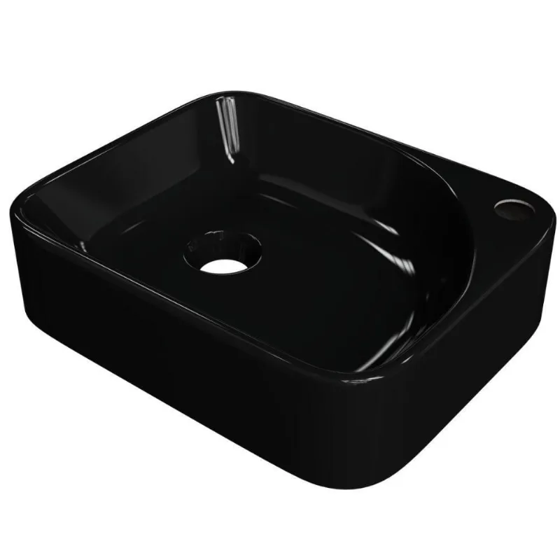 Cuba De Apoio Retangular Lavabo Cross C01 Ro36w Preto - Lyam