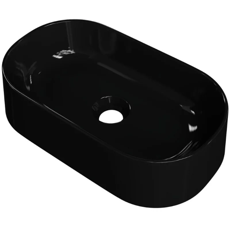 Cuba De Apoio Oval Lavabo Laila C01 O42w Preto - Lyam