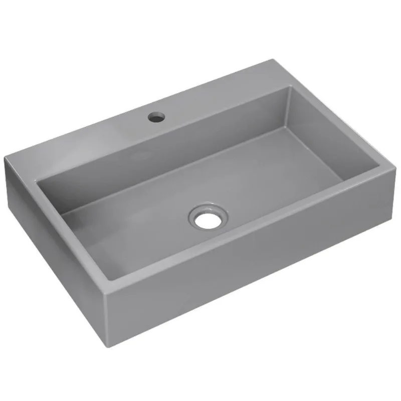 Cuba De Apoio Retangular Para Banheiro Lavabo Florenza C01 Rt55w Cinza - Lyam