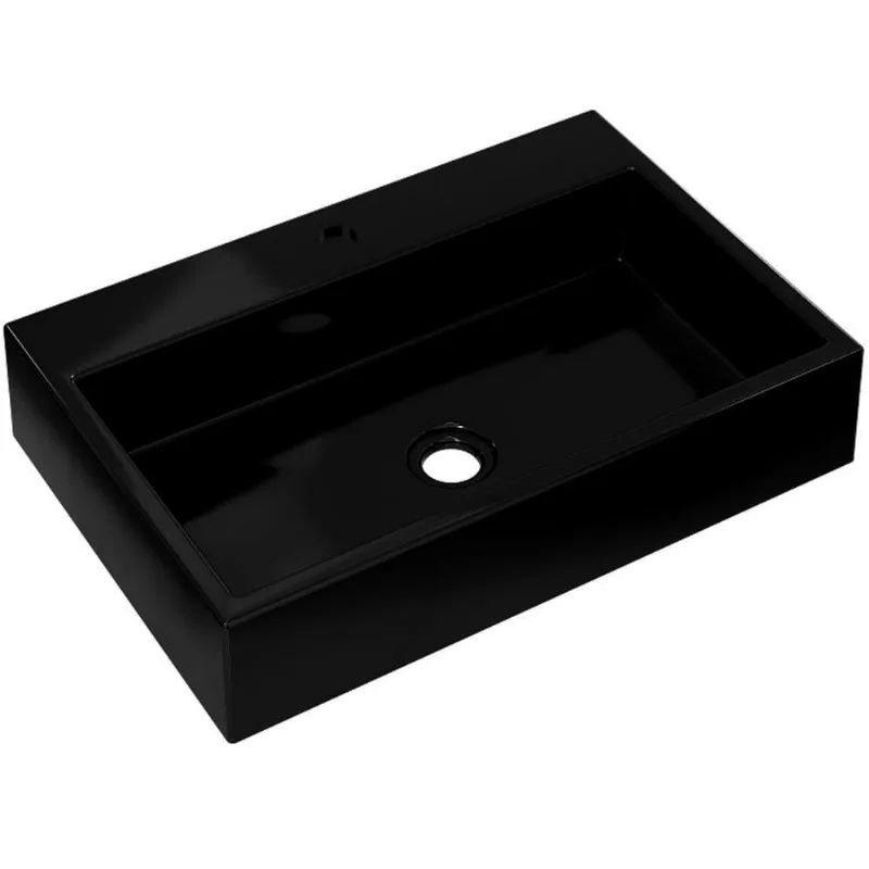 Cuba De Apoio Retangular Para Banheiro Lavabo Florenza C01 Rt55w Preto - Lyam