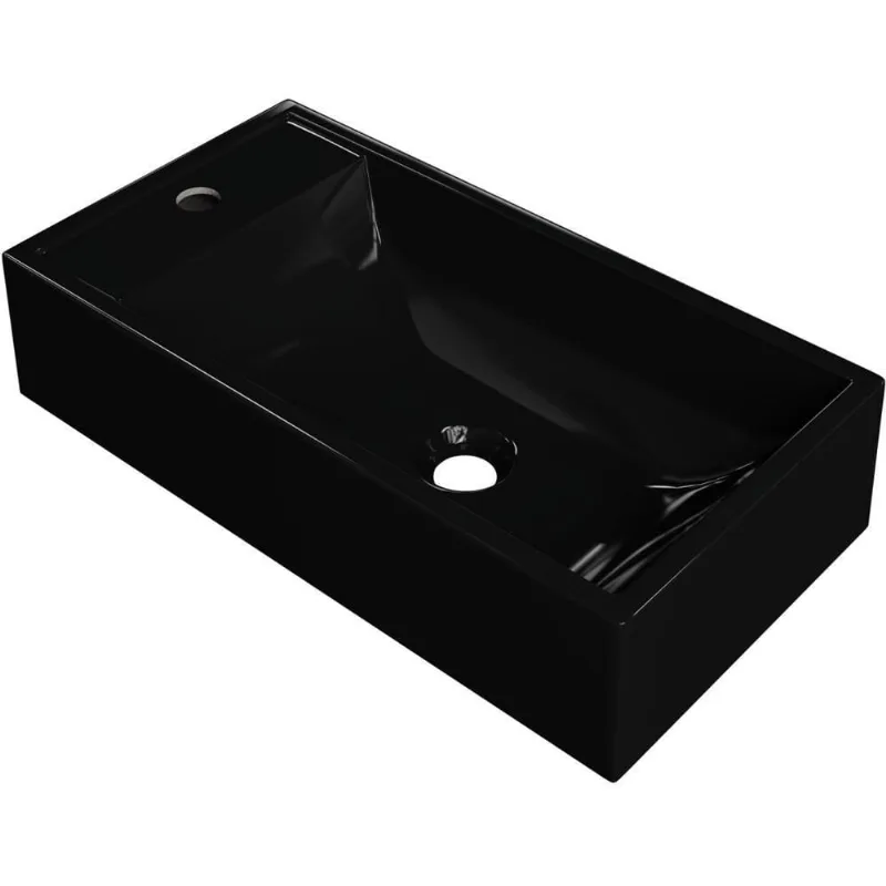 Cuba De Apoio Retangular Lavabo Roma C01 Rl545w Preto - Lyam