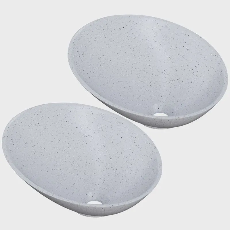 Kit 02 Cubas de Apoio Meia Lua Para Banheiro Lavabo C01 BM38W Branco Granit - Lyam
