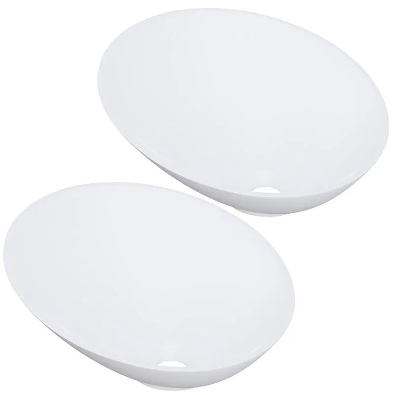 Kit 02 Cubas de Apoio Meia Lua Para Banheiro Lavabo C01 BM38W Branco Matte Fosca - Lyam