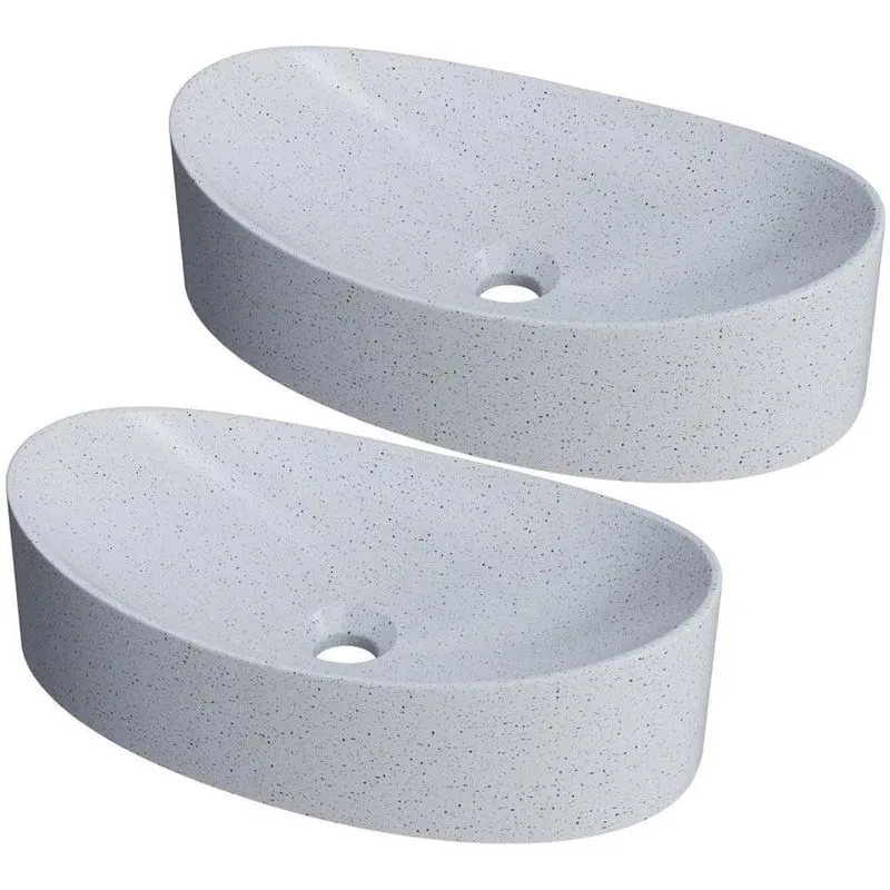 Kit 02 Cubas De Apoio Canoa Para Banheiro Lavabo C01 Bc47w Branco Granit - Lyam
