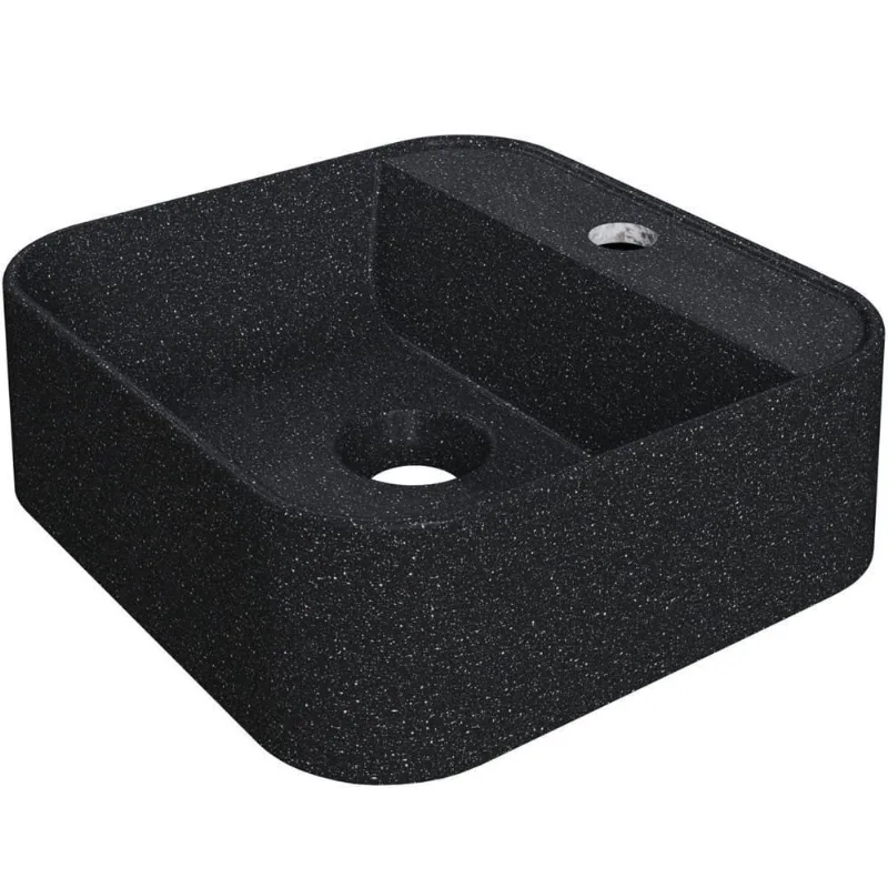 Cuba De Apoio Quadrada Lavabo C01 Qa31w Preto Granit - Lyam